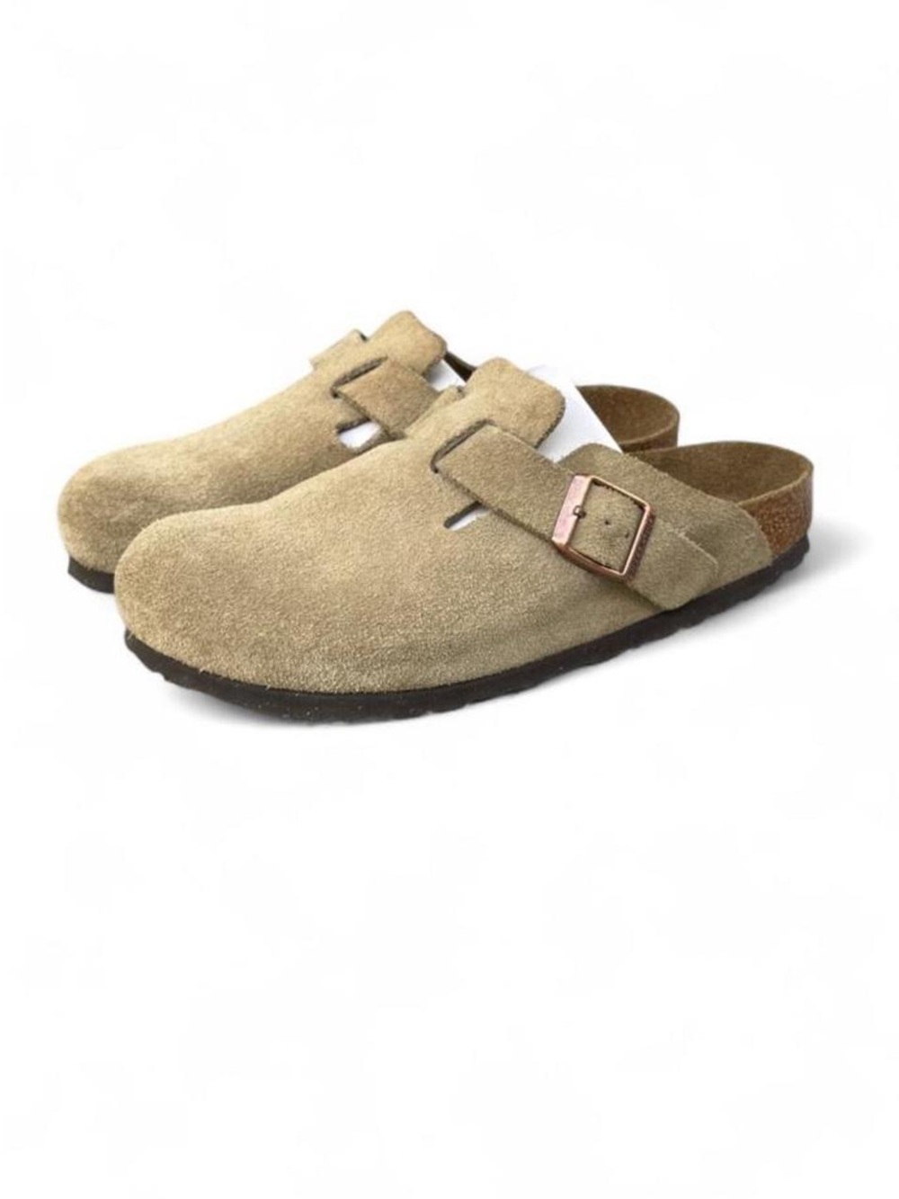 Birkenstock Boston Taupe Suede Clogs Soft Footbed EU 37 US Women's 6 Narrow